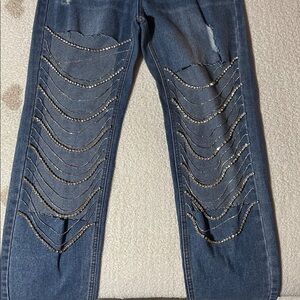 Kiwi Women's Straight Leg Jeans with Silver Accents